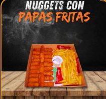 Nuggets Con Papas Fritas